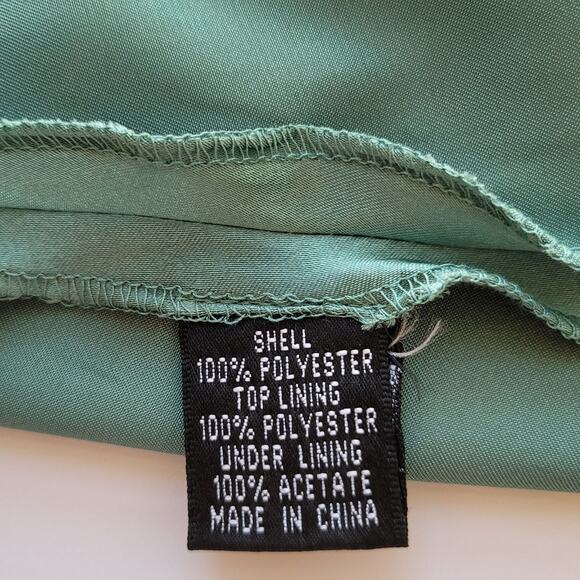 Adrianna Papell Boutique Halter Dress Sheer Embellished Size 8 Green Whimsigoth - Picture 9 of 12